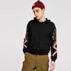 Shein Men Flower Sleeve Drawstring Hoodie