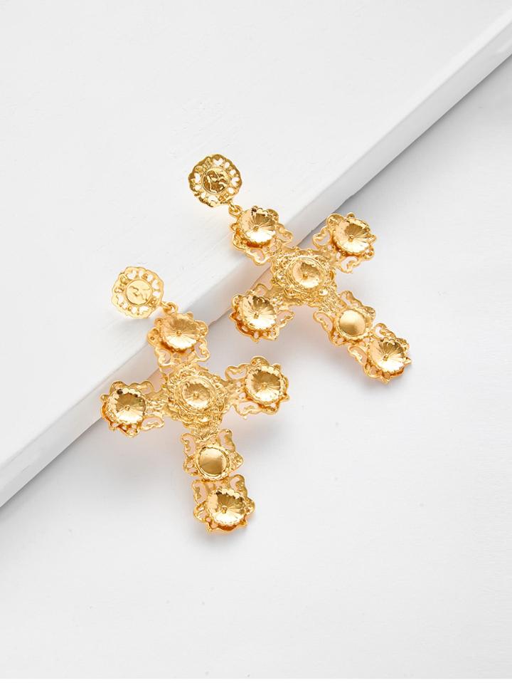 Shein Unique Cross Design Drop Earrings