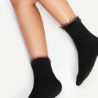 Shein Contrast Faux Fur Ankle Socks