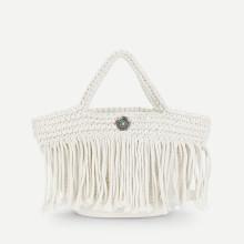 Shein Fringe Tassel Design Woven Tote Bag