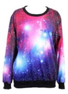 Rosewe Starry Style Round Neck Long Sleeve Pullovers Sweats