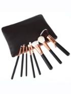 Shein 8 Pieces Professional Cosmetic Makeup Brush Set With Black Bag