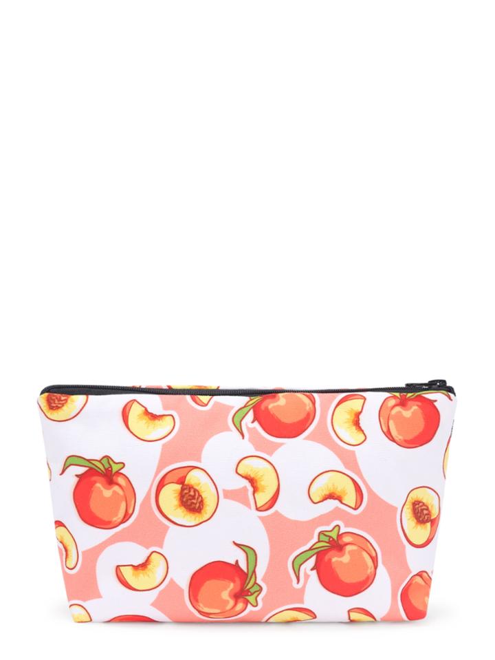 Shein Peach Print Cosmetic Pouch