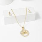 Shein Cancer Pendant Necklace & Earrings Set