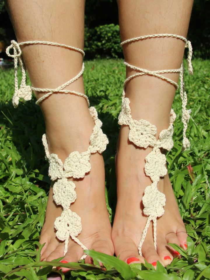 Shein Apricot Sweater Crochet Mittens Anklets