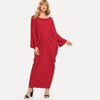 Shein Solid Draped Cocoon Dress