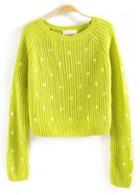 Rosewe Sweet Long Sleeve Round Neck Woman Sweater Green