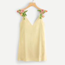 Shein Flower Appliques Strap Dress
