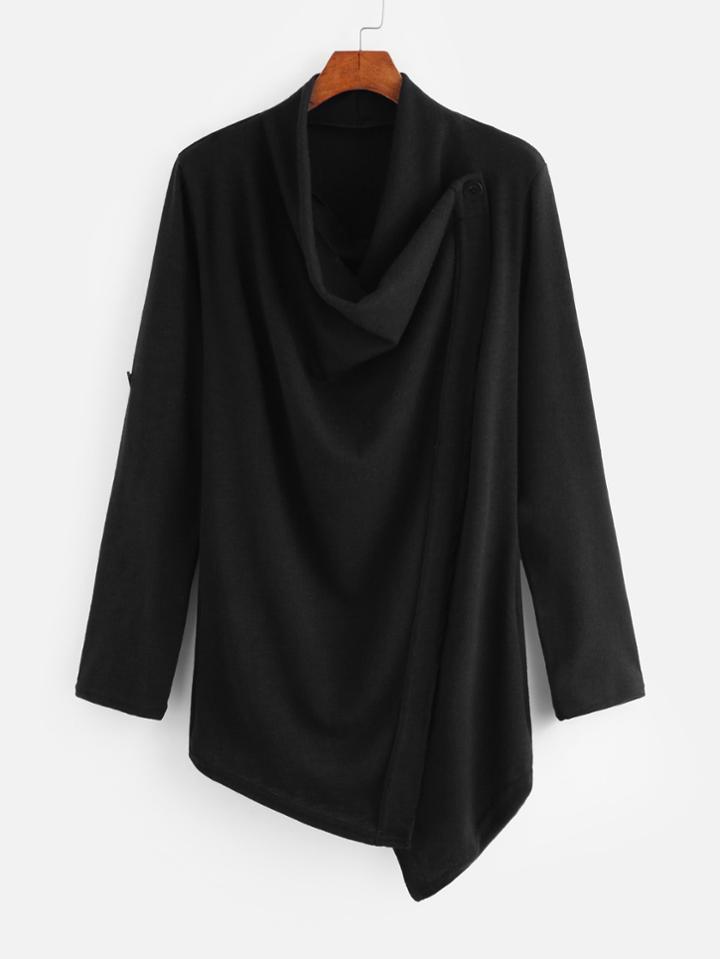 Shein Drape Detail Knit Cardigan