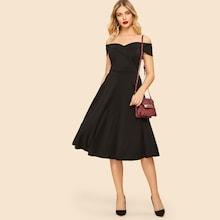 Shein 70s Off The Shoulder Flared Dress