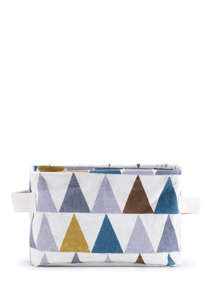 Shein Color Block Triangle Print Desktop Storage Bag