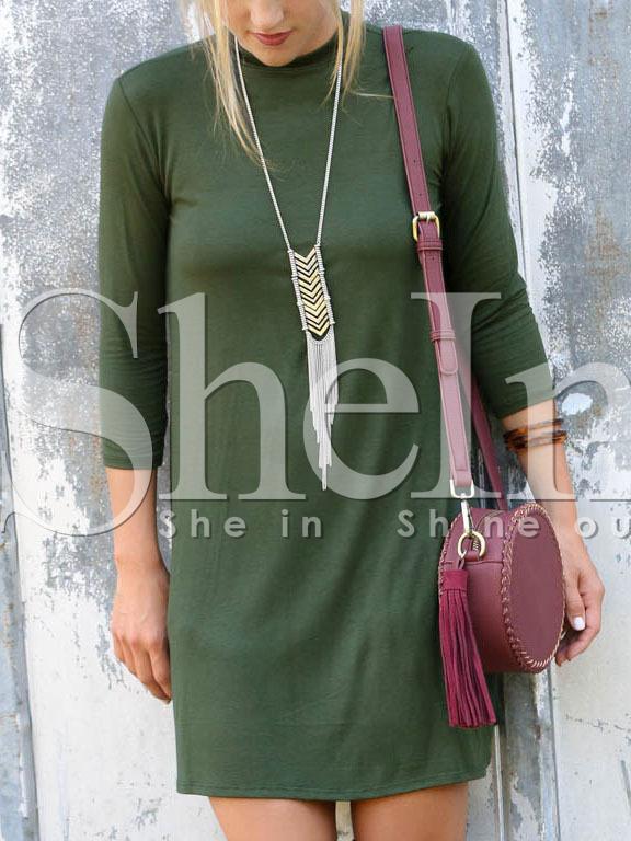 Shein Army Green Casual Dress