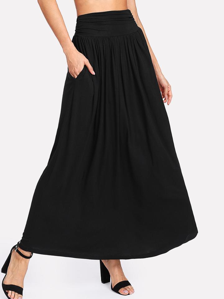 Shein Ruched Waist Jersey Skirt