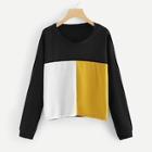 Shein Plus Color Block Crop Sweatshirt