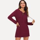 Shein Lace Up Front Dress