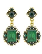 Shein Green Rhinestone Drop Stone Earrings