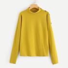 Shein Button Detail Solid Jumper