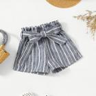 Shein Girls Self Tie Striped Shorts