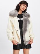Shein Faux Fur Trimmed Coat