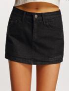 Shein Black Ripped Pockets Denim Skirt Shorts