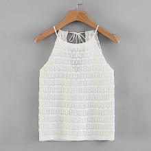 Shein V Back Eyelet Halter Top