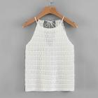 Shein V Back Eyelet Halter Top