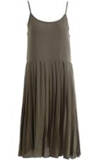 Shein Army Green Spaghetti Strap Pleated Chiffon Dress