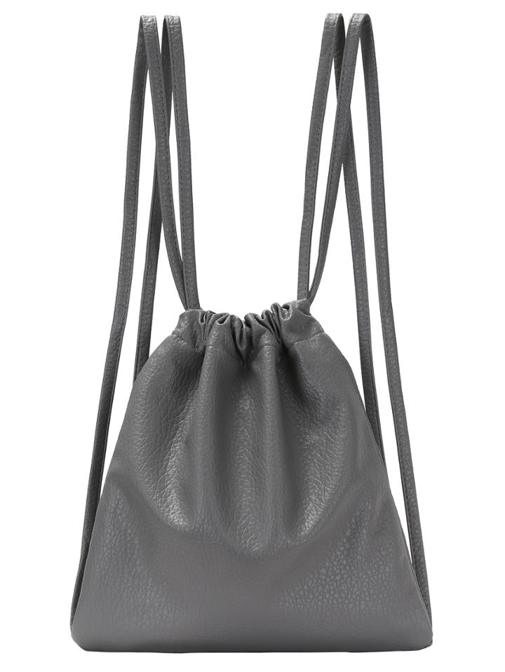 Shein Grey Double Drawstrings Backpack