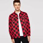 Shein Men Button & Pocket Letter Collar Jacket