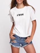 Shein White Crew Neck Digital Print T-shirt