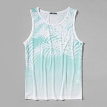 Shein Men Leaf Print Tank Top