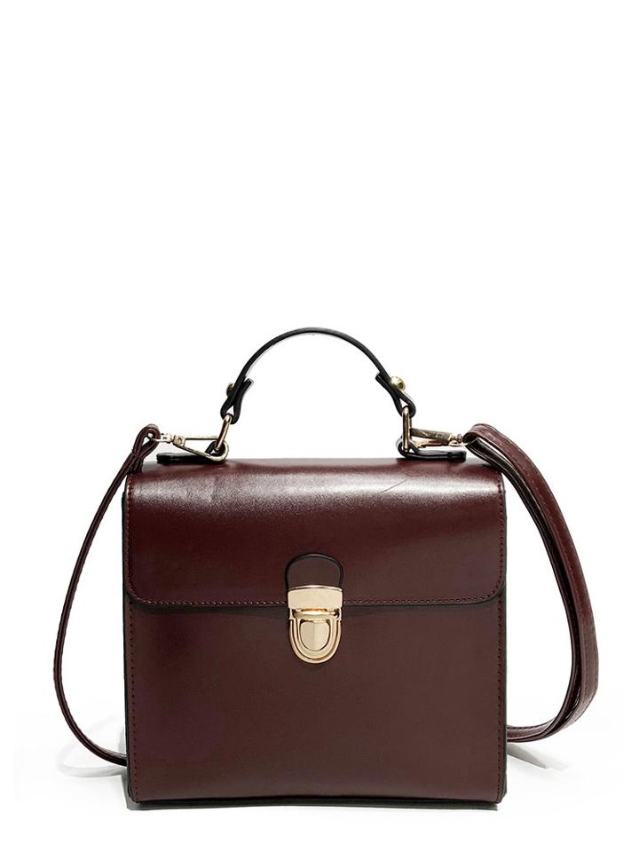 Shein Push Lock Square Satchel Bag