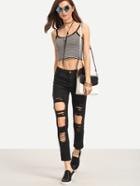 Shein Ripped Black Skinny Jeans