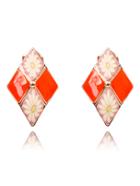 Shein Daisy Pattern Diamond Earrings