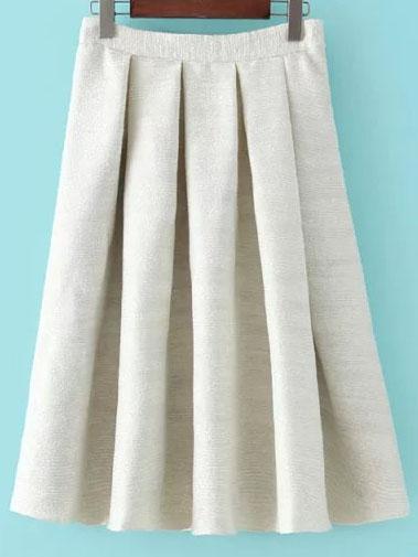 Shein Beige High Waist Flare Skirt