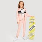 Shein Girls Hoodie Lettering Jacket & Pants Set