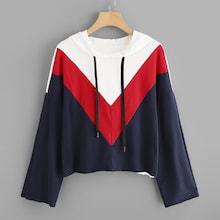 Shein Colorblock Hooded Sweatshirt