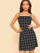 Shein Grid Fit & Flare Cami Dress