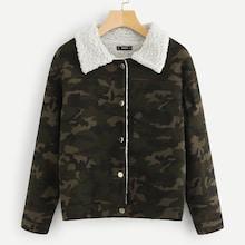 Shein Single Breasted Camo Jacket