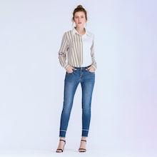 Shein Striped Contrast Split Side Shirt