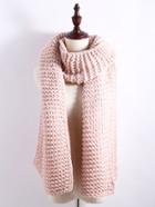 Shein Pink Chunky Knit Textured Long Scarf