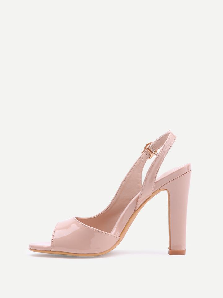 Shein Apricot Peep Toe Slingback Half D'orsay Sandals