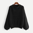 Shein Plus Bishop Sleeve Solid Jumper