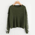 Shein Plus Lace Up Sleeve Sweater