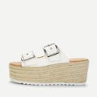 Shein Double Buckle Design Woven Wedges