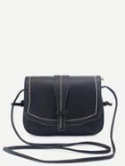 Shein Black Faux Leather Saddle Bag