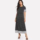 Shein Stripe Contrast Dot Print Dress