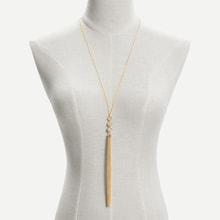 Shein Long Tassel Pendant Chain Necklace