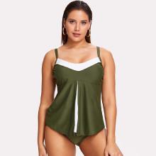 Shein Plus Split Two Tone Tankini Set