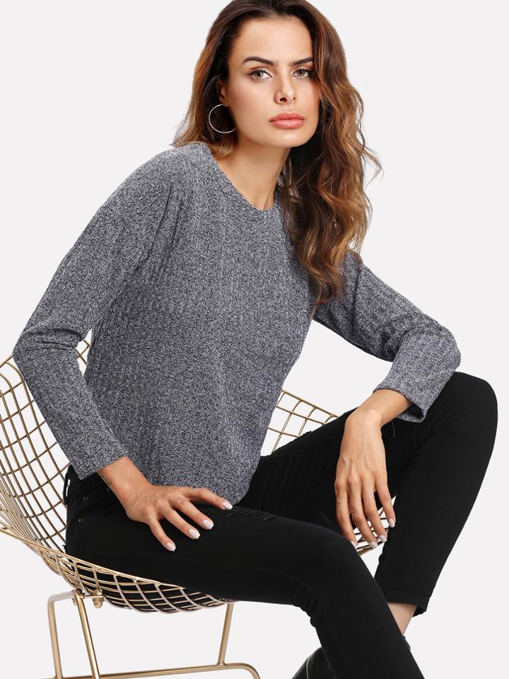 Shein Drop Shoulder Ribbed Tee